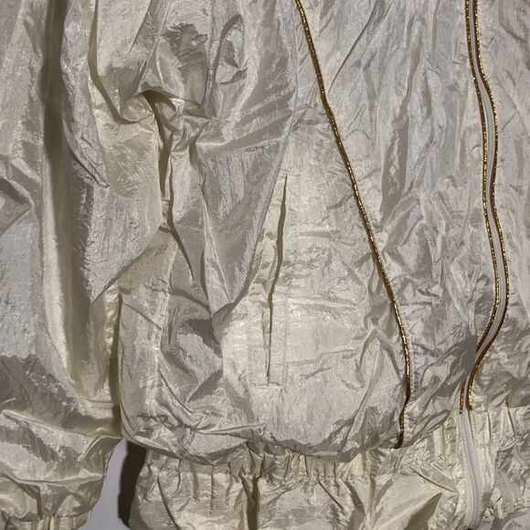 Active Exchange Tracksuit Womens Medium White Gold Pants Jacket Set 80s 90s - Picture 5 of 13